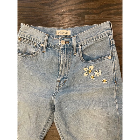 Madewell The Perfect Vintage Jean Yellow White Floral Embroidered 24 - Picture 6 of 6
